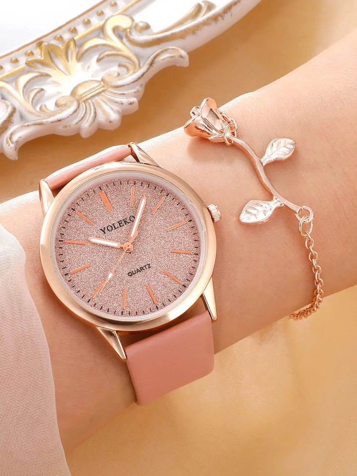 Ensemble montre et bracelet pour femme
