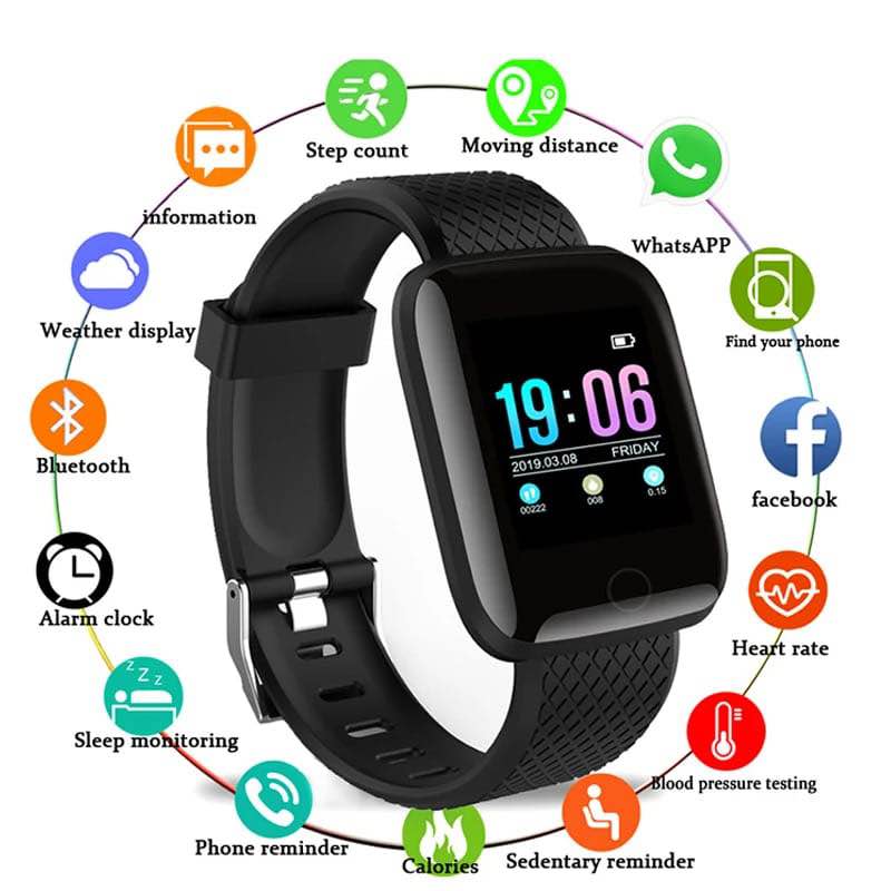 Montre connectée Bluetooth - Moniteur De Fréquence Cardiaque / de pression artérielle - Tracker Fitn