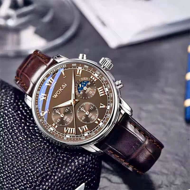 Montre en cuire WOKAI