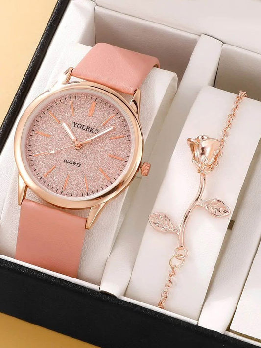 Ensemble montre et bracelet pour femme