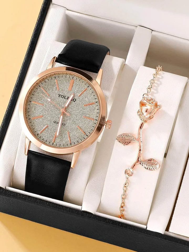 Ensemble montre et bracelet pour femme